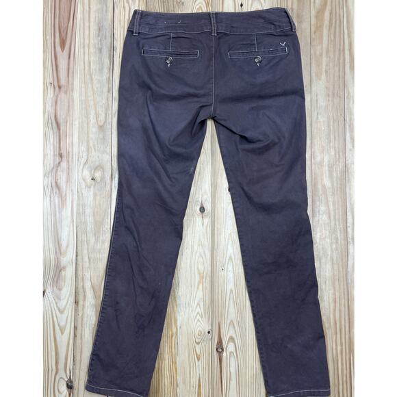 American Eagle Jeans Womens sz 2 Brown Denim Skinny Leg Low Rise 29x28 - Picture 2 of 6